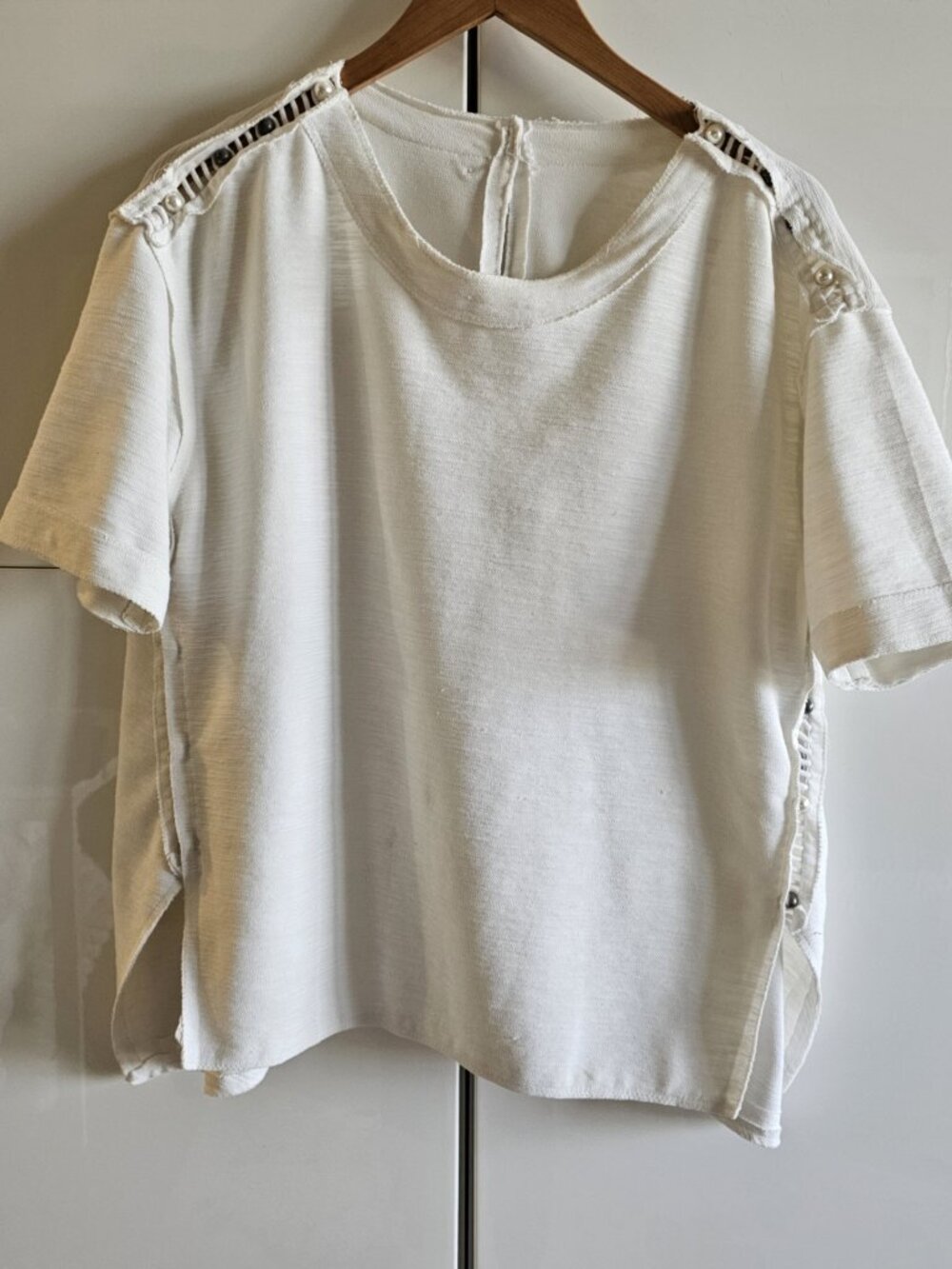 White Thick Oversized Pearl T-Shirt